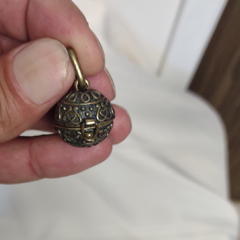 Ornate Brass Locket Pendant